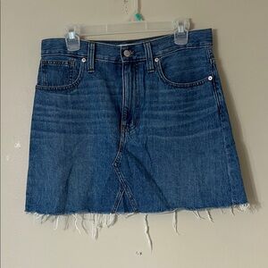 Madewell Frayed Hem Denim Mini Skirt